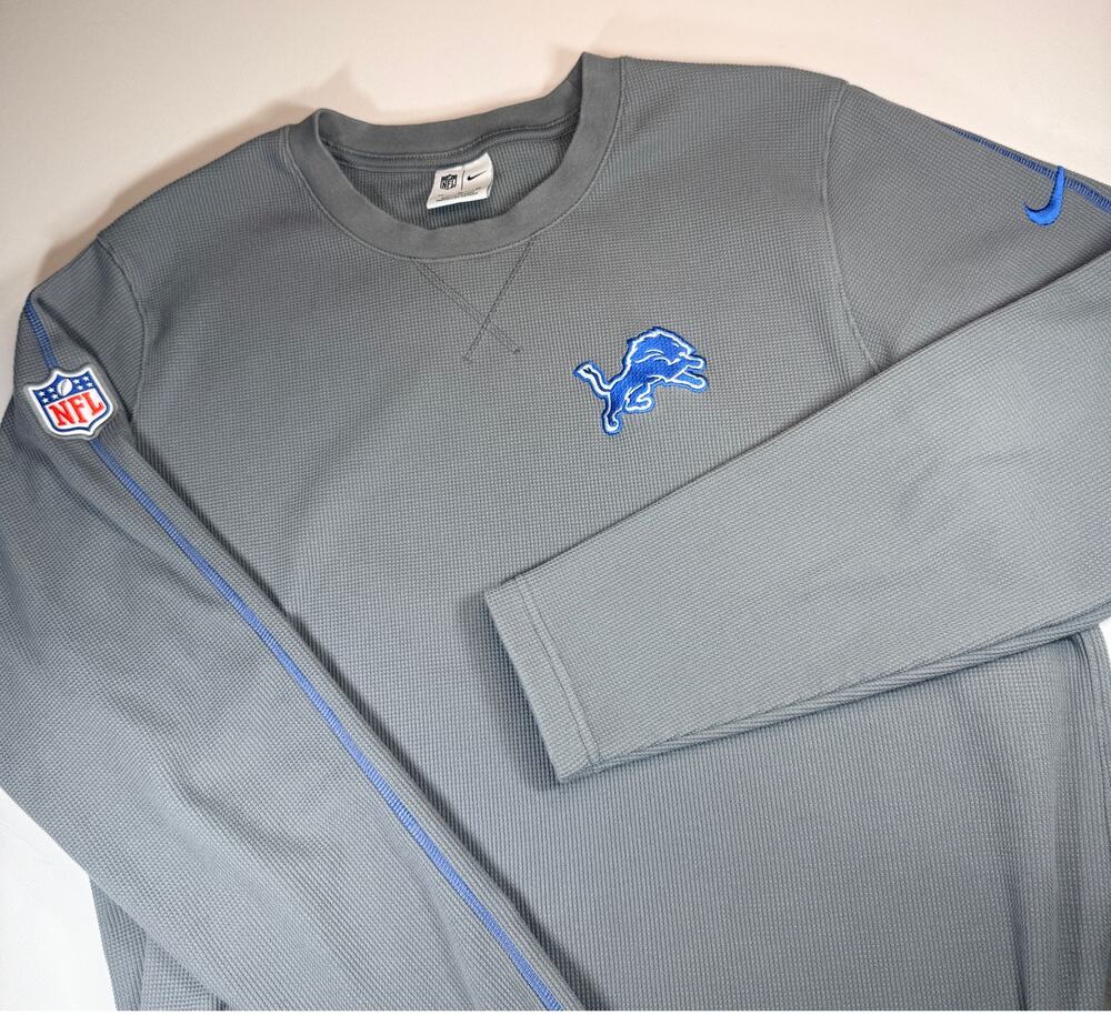Nike Detroit Lions 2024 Sideline Coaches Thermal Crewneck Men’s XL Gray NF